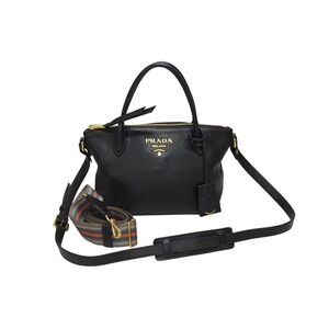 Prada Vitello Dino handbag black leather